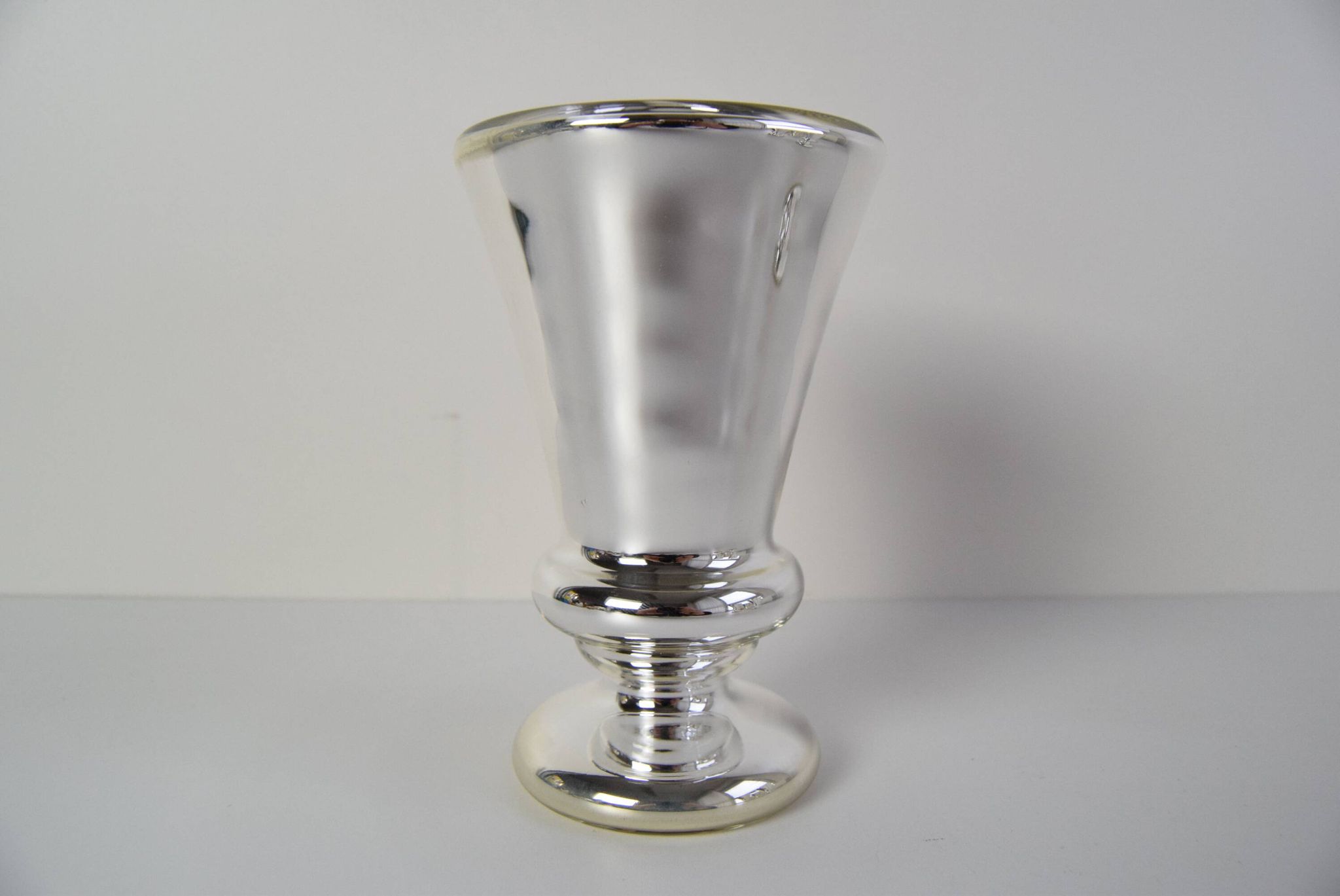 Set of six Amalgam Glass Goblets, Biedermeier, Peasant Silver, Circa 1860's.