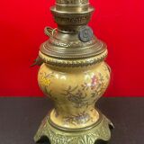 Ceramic and bronze lamp foot with Japanese floral decoration 24 cm