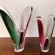 Pair of crystal vases by Paul Kedelv for Flygsfors Coquille