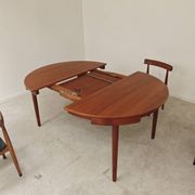 Table de repas et 4 chaises par Hans Olsen pour Frem Rojle  Danemark