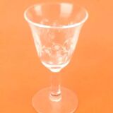 1970s 6 engraved "Tulip" glasses