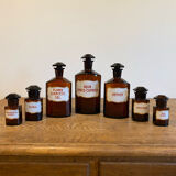 Set of 7 apothecary bottles