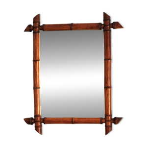 Petit miroir en bambou - ancien
