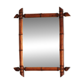 Petit miroir en bambou ancien