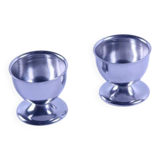 2 antique stainless steel egg cups