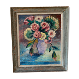 Tableau ancien nature morte fleurs