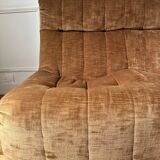 2-seater armchair in fawn velvet, Steiner edition 1970