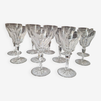 Set of 11 crystal glasses