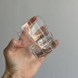 Lot de 6 verres à eau en cristal forme octogonal épais