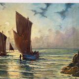 Paysage de voiliers en mer