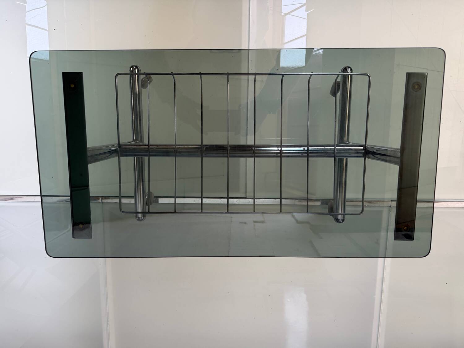 Metal and smoked glass hi-fi video furniture
