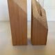 Pair of diamond-shaped wooden Scandinavian test tube vases.
