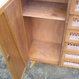 Chest of drawers with compass feet, 1 door and 6 drawers, 1960s