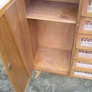 Chest of drawers with compass feet, 1 door and 6 drawers, 1960s
