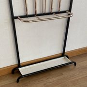 Wall-mounted coat rack with 8 hooks, vintage 50/60