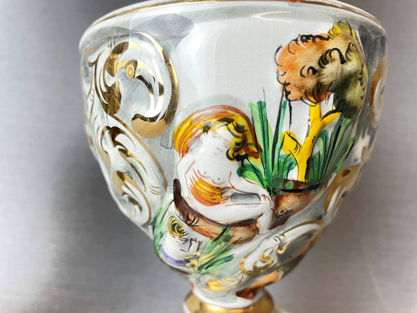 Pair Portuguese porcelain table lamps limited numbered by Alconaca