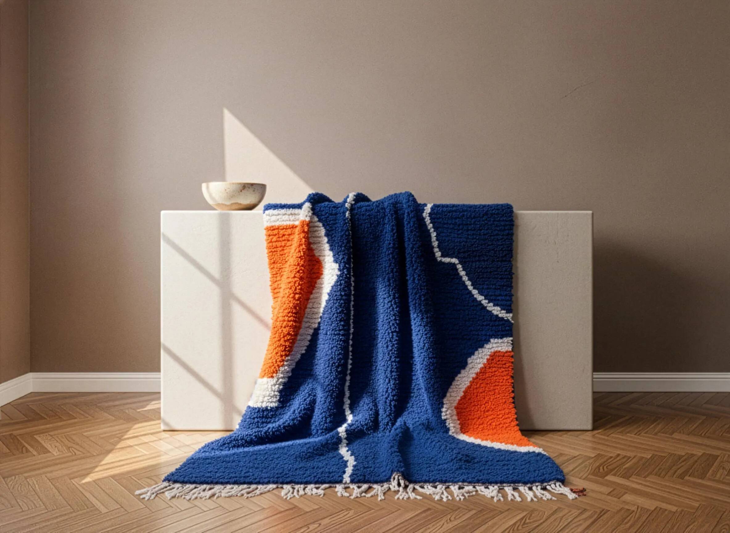 Handmade pure wool Moroccan rug 3x2 m