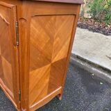 Light solid wood enfilade with Louis XV marquetry from the 20th century, 227cm.
