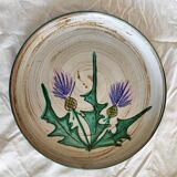 Ceramic plate of Vallauris thistle pattern