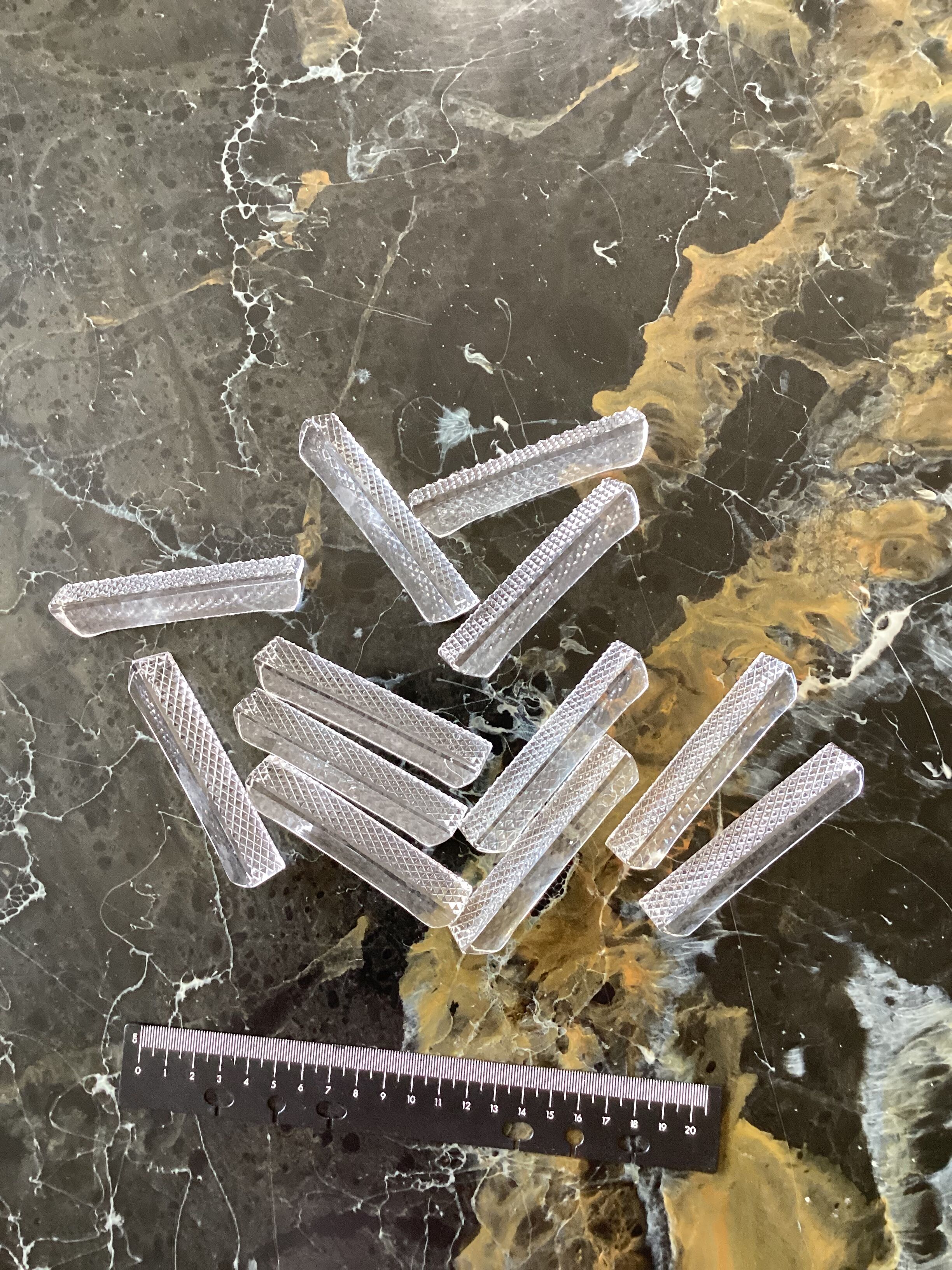 Set of twelve crystal knife holders 24% with vintage lead