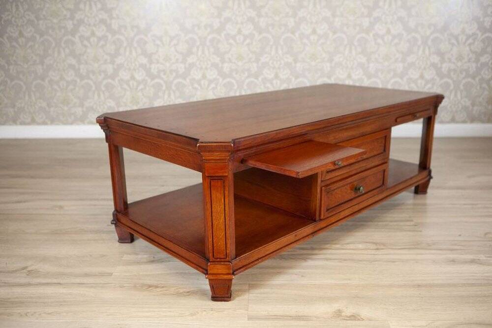 Mid. 20th Century Oak Coffee Table with Drawers