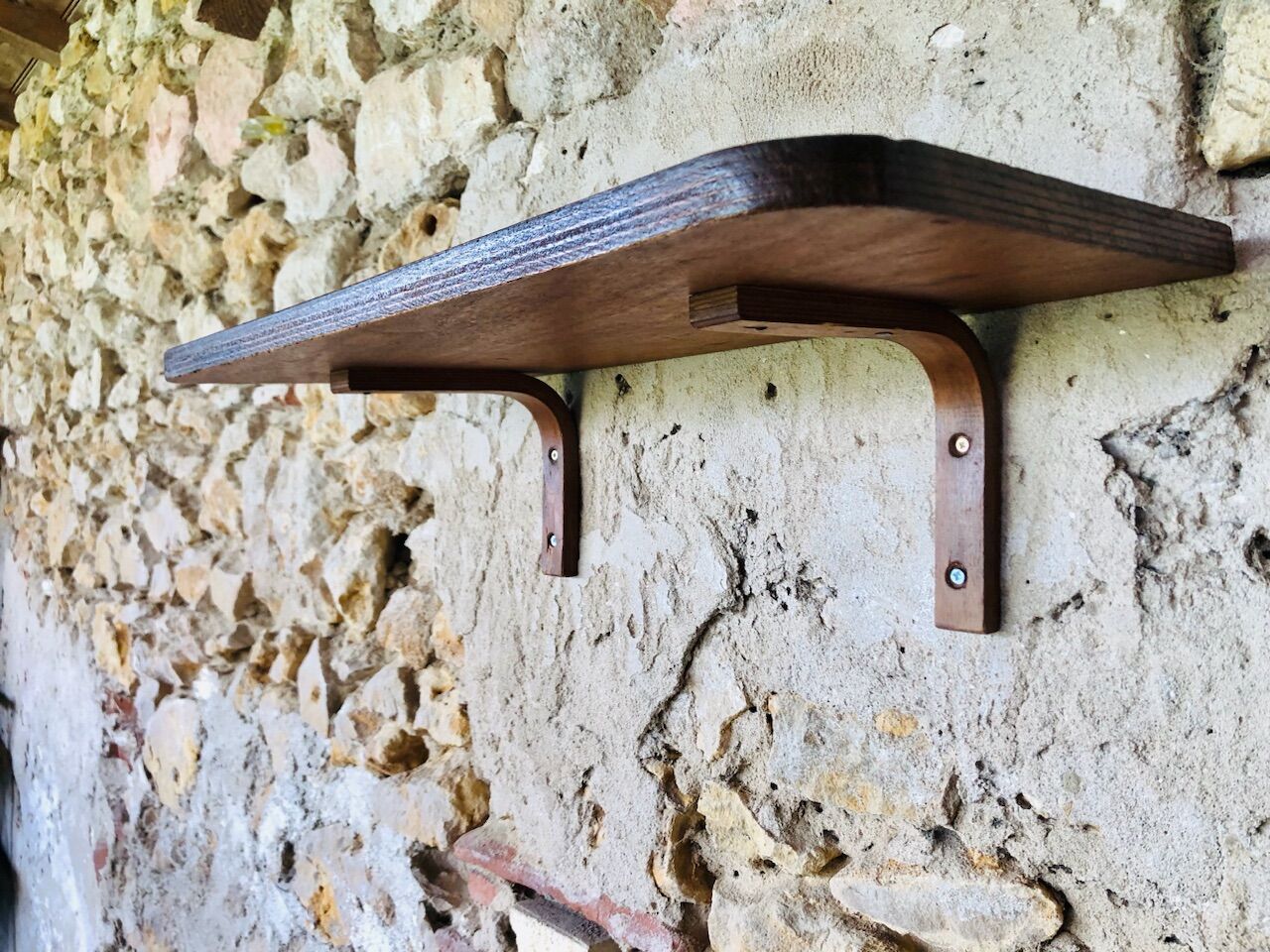 Vintage bent wood wall shelf circa 60