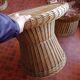 Rattan garden furniture set consisting of 3 armchairs and matching table