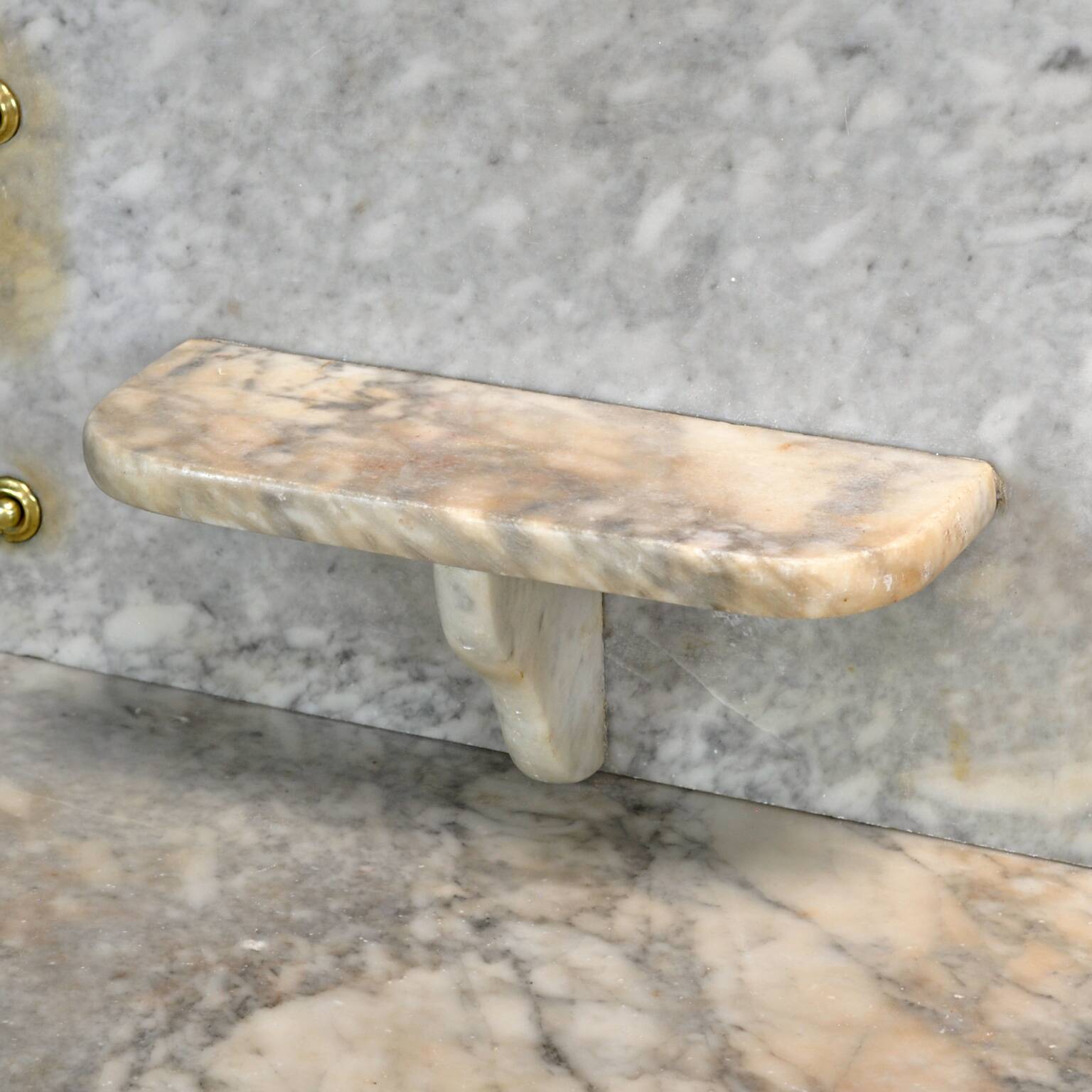 Antique brass and marble washbasin, circa 1880