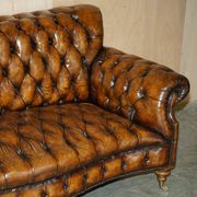 Canapé Chesterfield victorien en cuir serpentin teint à la main