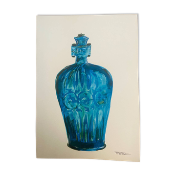 Watercolour and ink table vase Wabi Sabi collection Asia