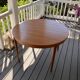 Extendable round teak table by Bertil Fridhagen for Bodafors