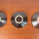 Bowls and candle holders in Danish studio pottery from the mid-century modern period by Michael Andersen Keramik, 1960s, set of 3.