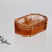 Serviteur Sel Poivre en verre rose, vintage français, authentique