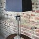 Designer lamp in chrome metal and Altuglass 1990s Ht 85 cm