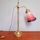 Art Deco desk lamp in brass and satin glass, 1920s-30s