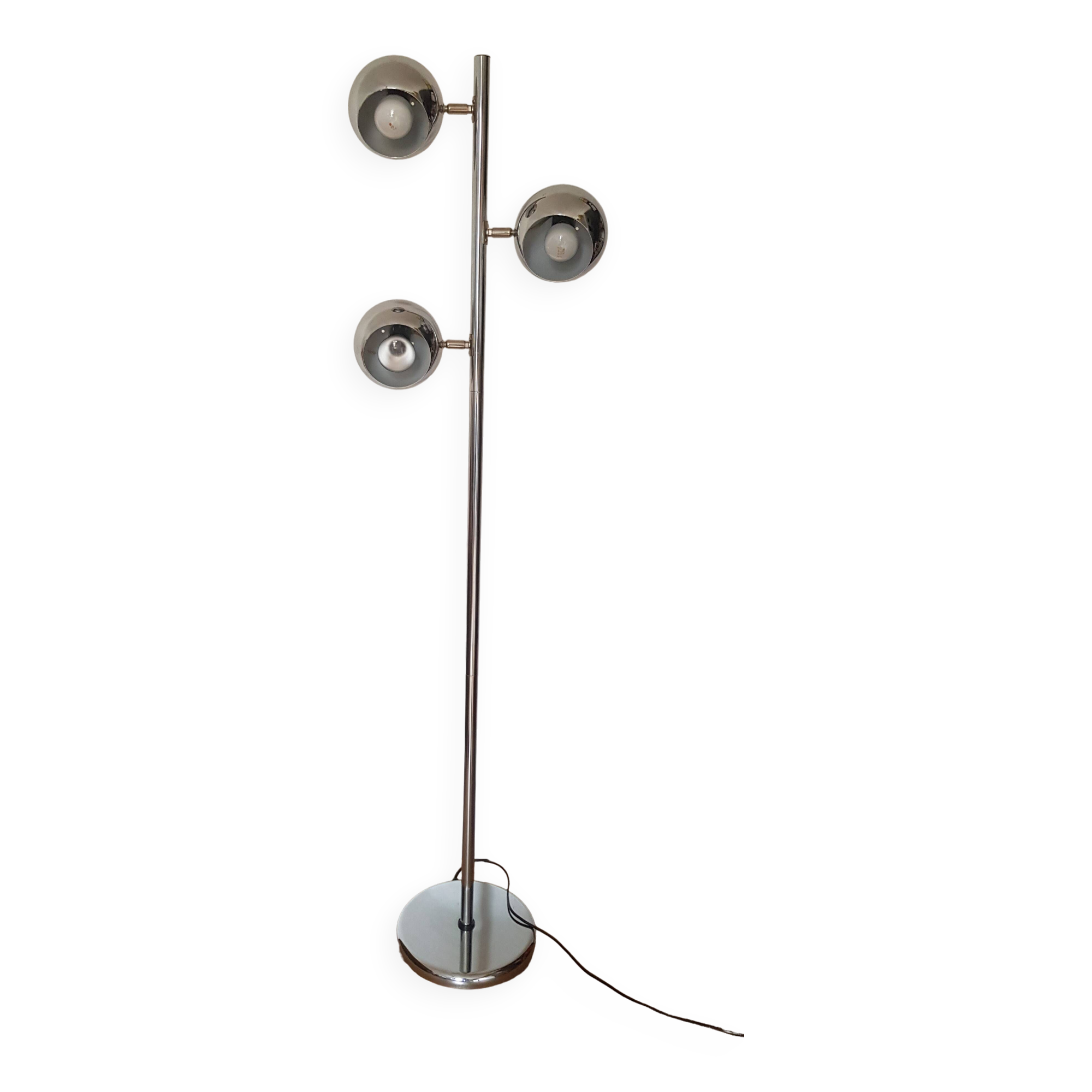 Vintage floor lamp with 3 globes