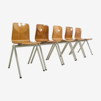 Galvanitas industrial Pagholz chairs, set of 5