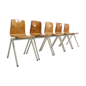 Galvanitas industrial Pagholz chairs, set of 5