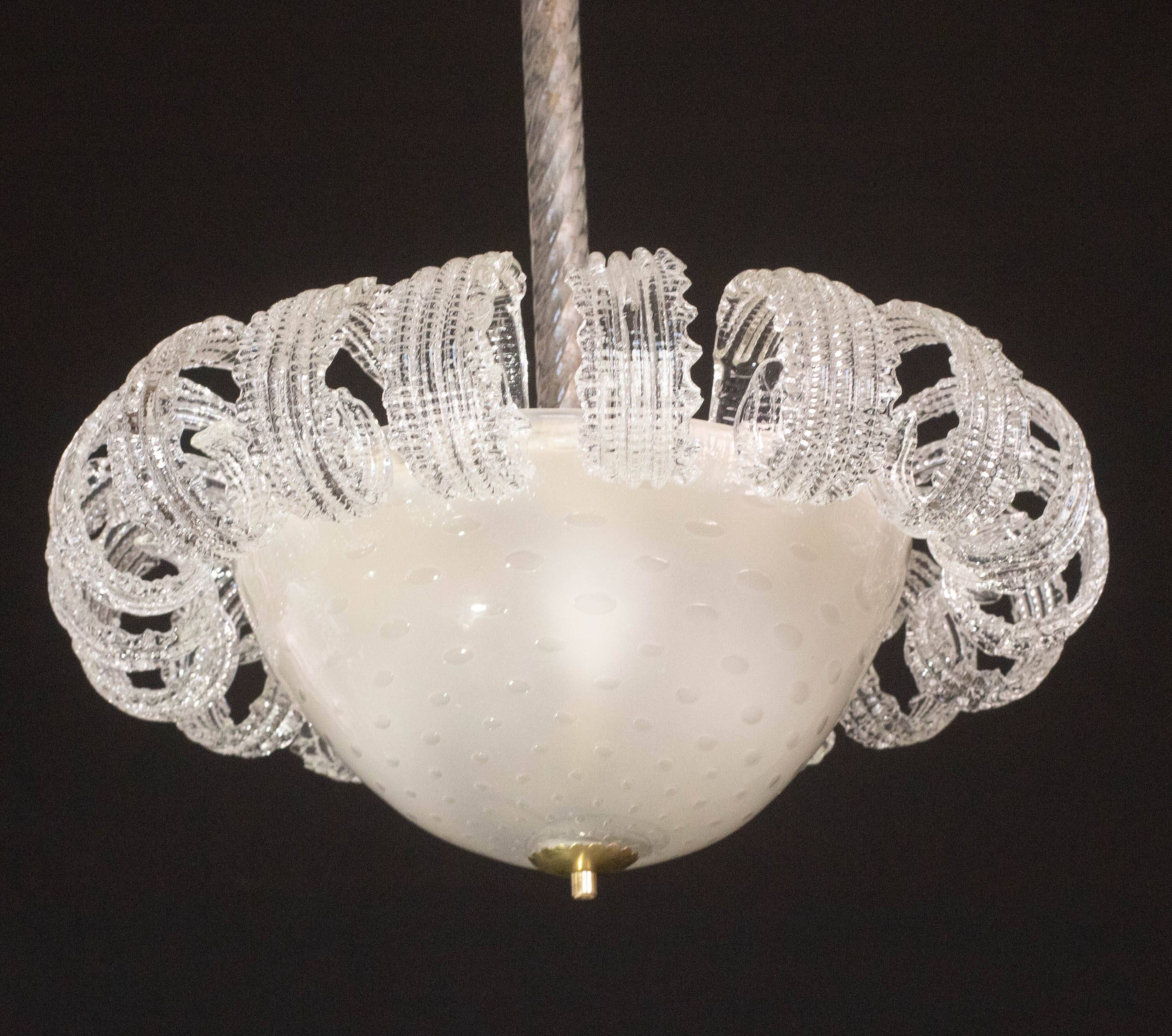 "The Queen" Italian Art Deco Chandelier by Ercole Barovier, 1940