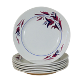 Sept assiettes plates modèle "Provence" Niderviller - Assiettes anciennes Niderviller