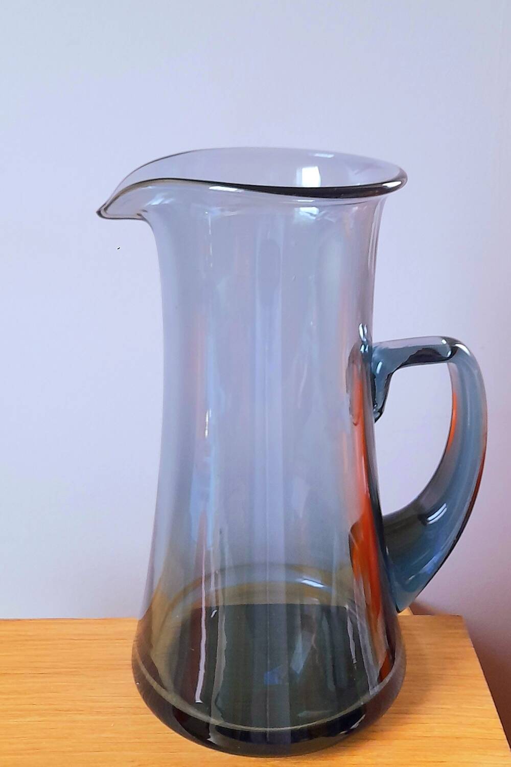 Scandinavian blue glass carafe