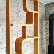 Bent plywood wall, bookcase, flowerbed, Volak by Holesov, 1960s Czechoslovakia