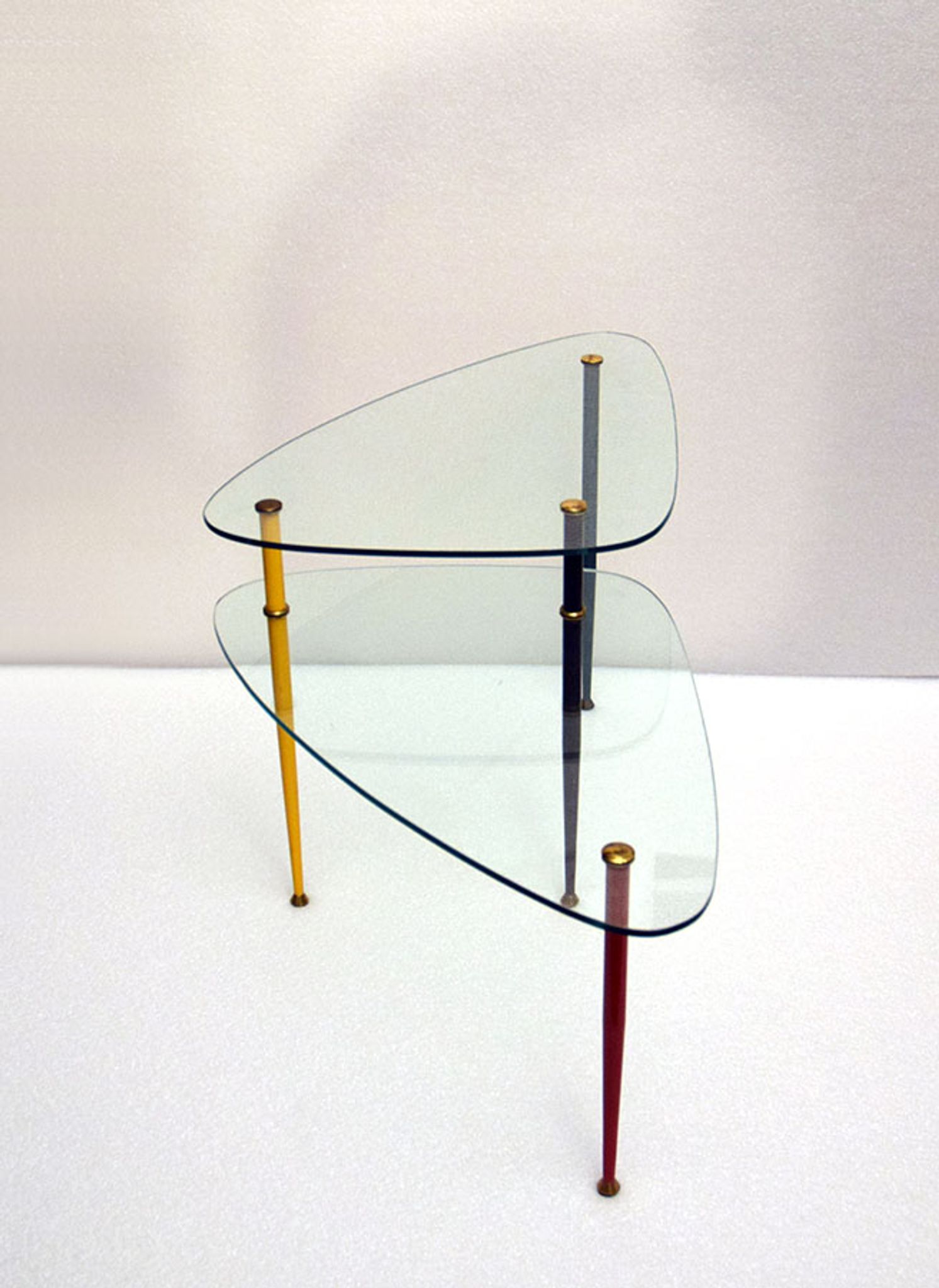 Table basse Arlecchino en métal et cristal par Edoardo Poli pour Vitrex, années 1960