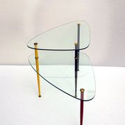 Table basse Arlecchino en métal et cristal par Edoardo Poli pour Vitrex, années 1960
