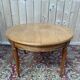 Extendable round table Louis XVI style solid cherry wood brass feet