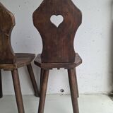 Pair of antique Alsatian wooden chairs