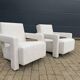 2x Cassina Utrecht chair in beige bouclé, Gerrit Rietveld. In NEW CONDITION!!