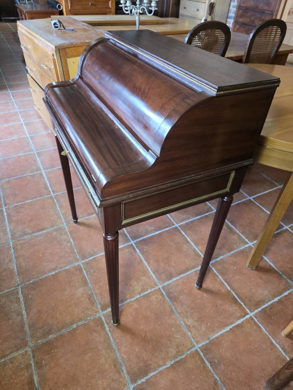Louis XVI Style Cylinder Desk in Mahogany