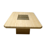 georges Mathias' large travertine coffee table, Belgium, 1970