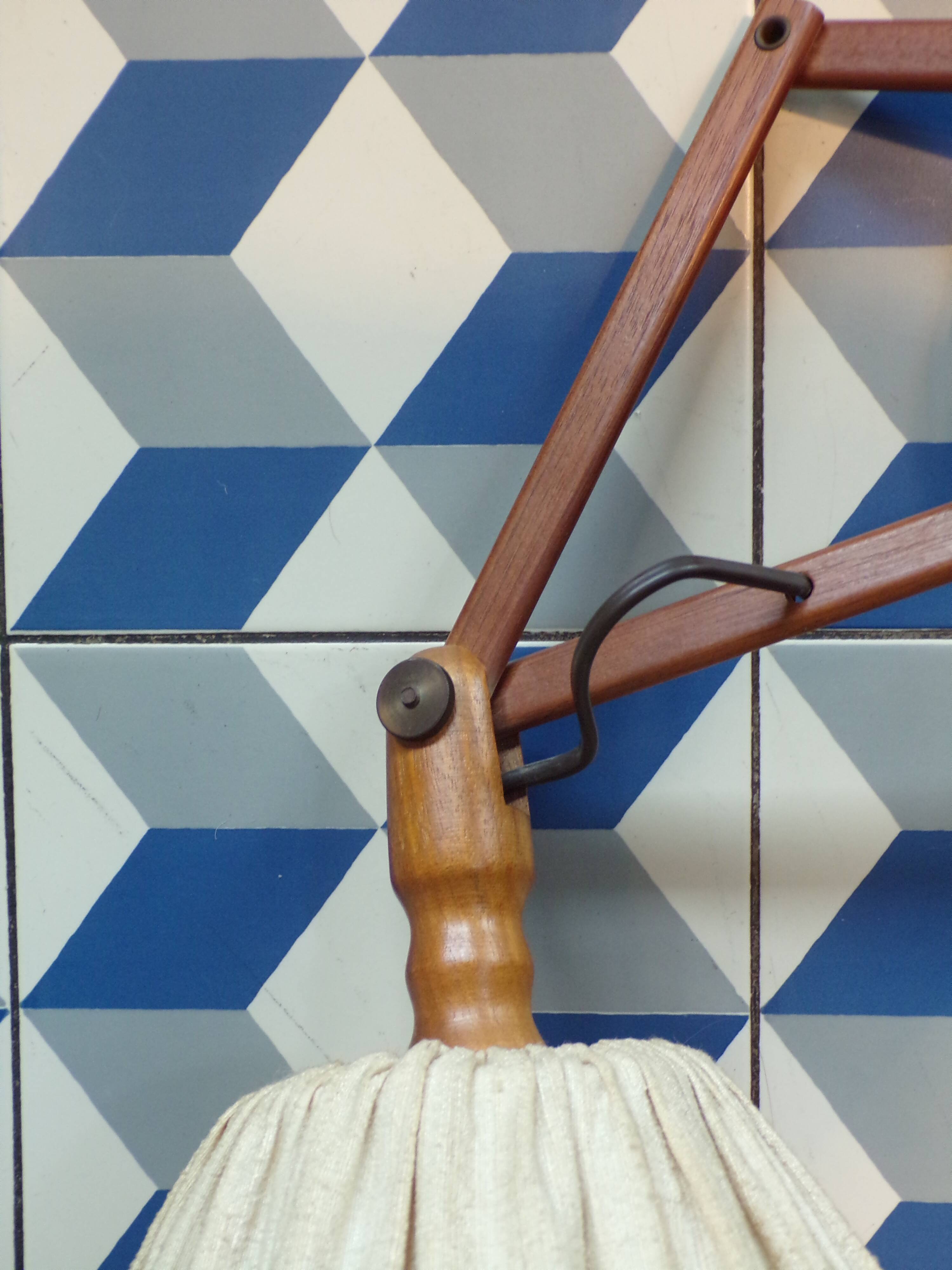 Vintage teak scissor wall light